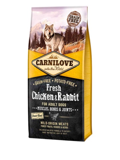 CARNILOVE Adult Dog Chicken and Rabbit 12kg Ξηρά Τροφή για Ενήλικους Σκύλους με Κοτόπουλο και Κουνέλι
